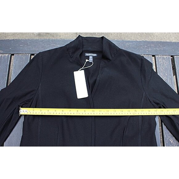 New w/Tags - Eileen Fisher Stretch Crepe Stand Collar Jacket, Blazer Med - Picture 6 of 12